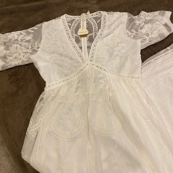 white lace mesh overlay maternity maxi dress